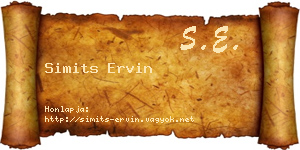 Simits Ervin névjegykártya